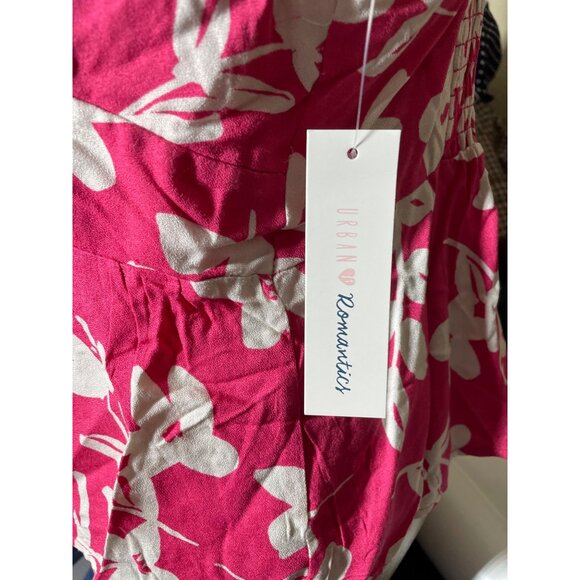 Pink & White Floral Tank Top By Urban Romantics Womens Size L 100% Rayon Lightwe - Picture 8 of 13